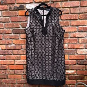JESSICA HOWARD sleeveless shift dress black modern lace 16W knee length